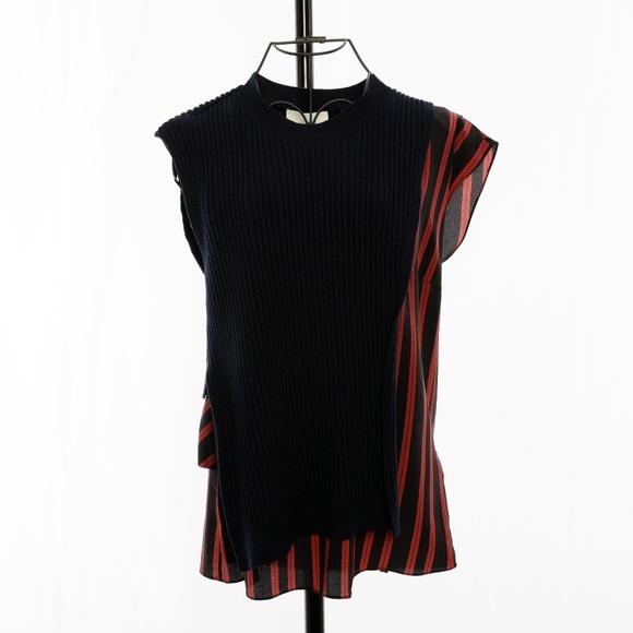3.1 Phillip Lim Sweater/Printed Silk Ruffle Tank - Picture 2 of 9